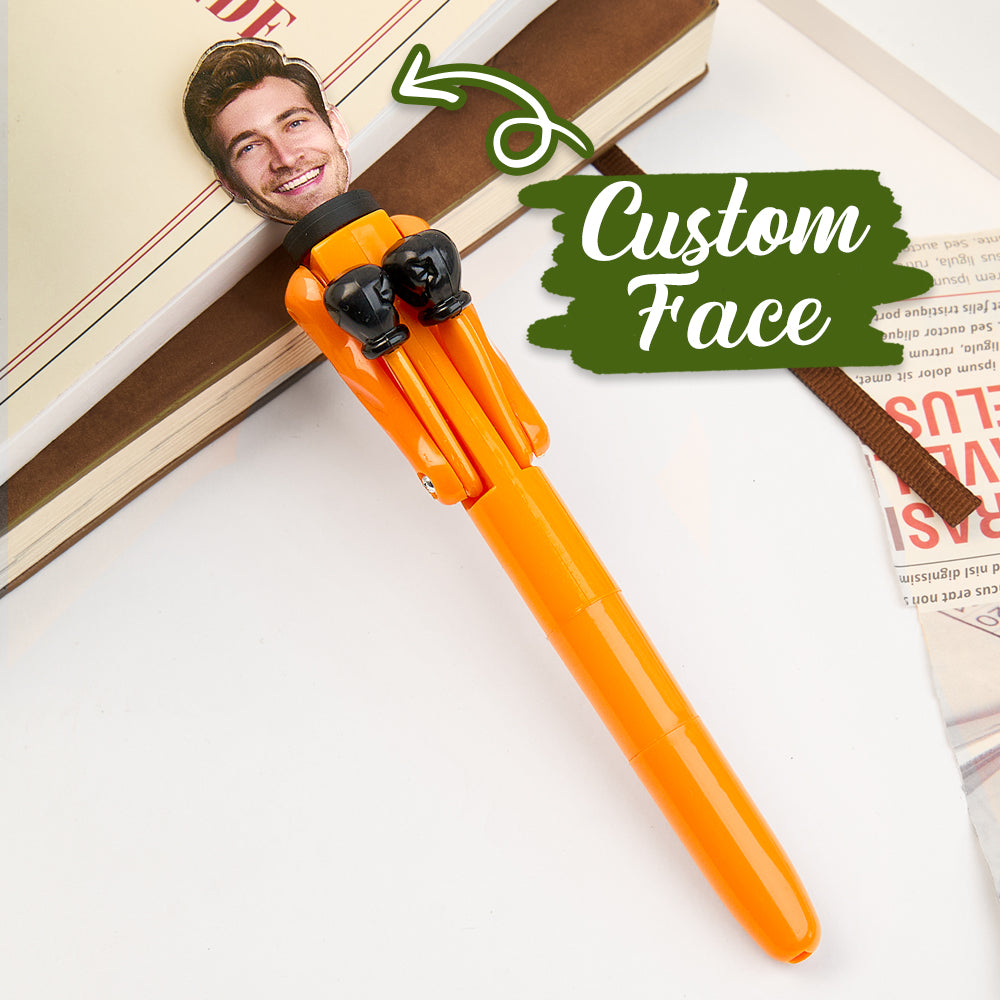 Personalised Boxing Pen with Face Creative Interactive Stress Relief Pen Funny Gift for Kids