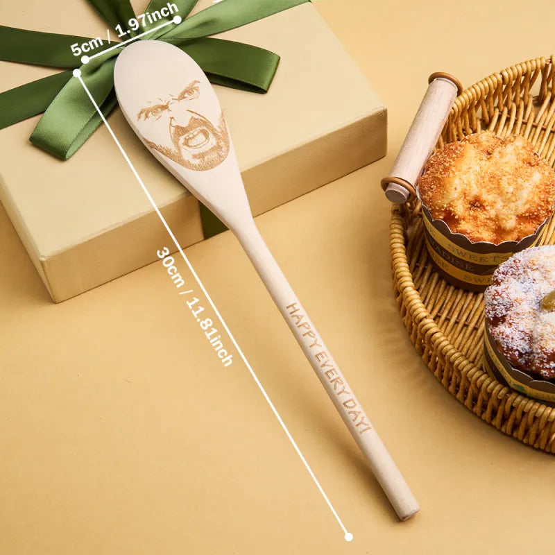 Custom Face Spoon Any Face (Facial Features) Engraved on a Spoon Novelty Gift