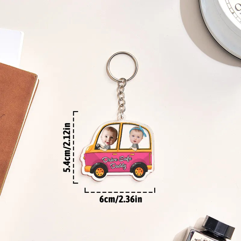 Personalised Drive Safe Keychain Custom Car Style Keyring Gifts for Dad