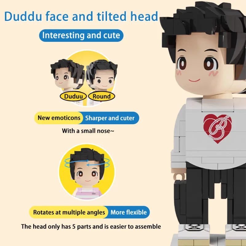 Full Body Customized 1 Person Duddu Brick Figures Birthday Gift for Him