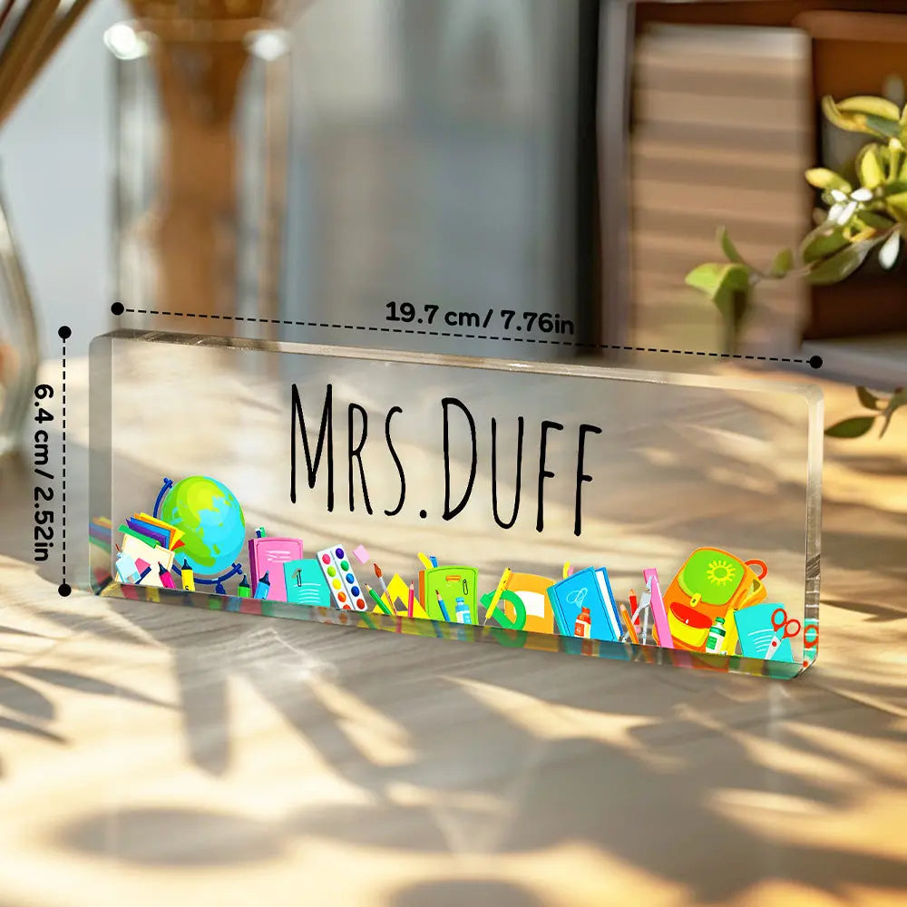 Personalised Teacher Desk Name Plate -Teacher Gifts