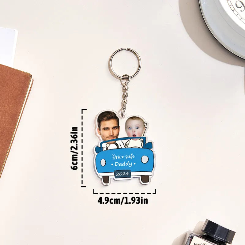 Personalised Drive Safe Keychain Custom Car Style Keyring Gifts for Dad