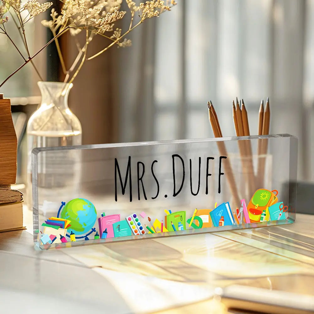 Personalised Teacher Desk Name Plate -Teacher Gifts