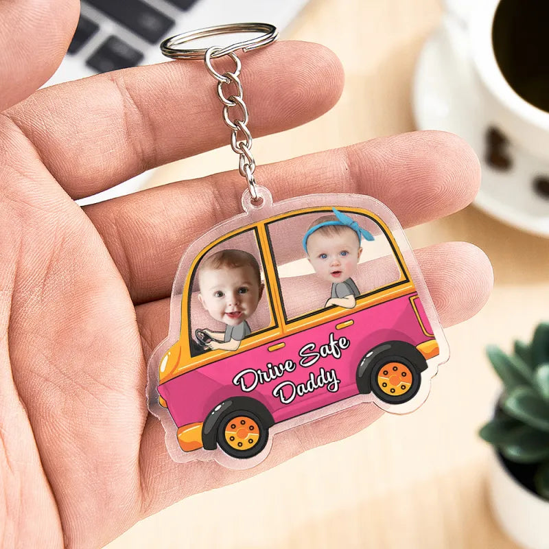 Personalised Drive Safe Keychain Custom Car Style Keyring Gifts for Dad