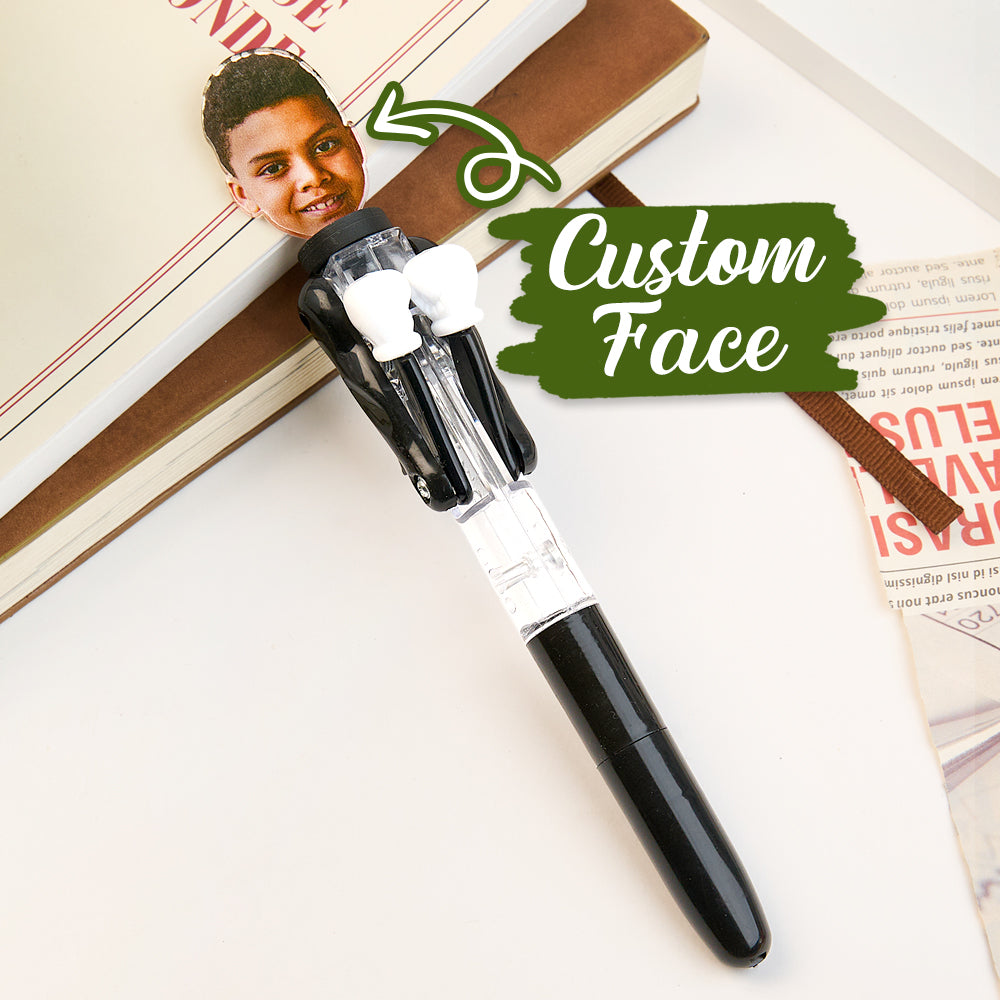 Personalised Boxing Pen with Face Creative Interactive Stress Relief Pen Funny Gift for Kids
