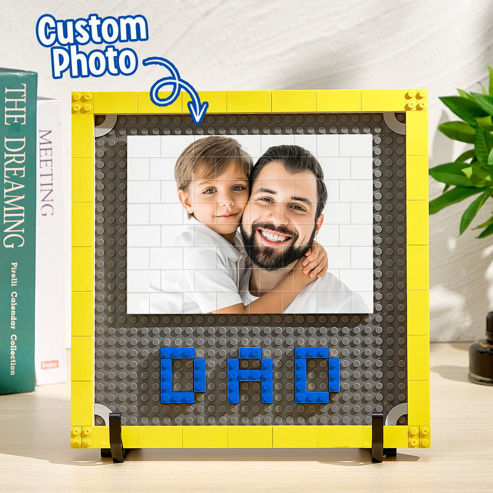 Personalised Photo Building Brick Puzzles Custom Dad Building Block Picture Frame Father's Day Gifts