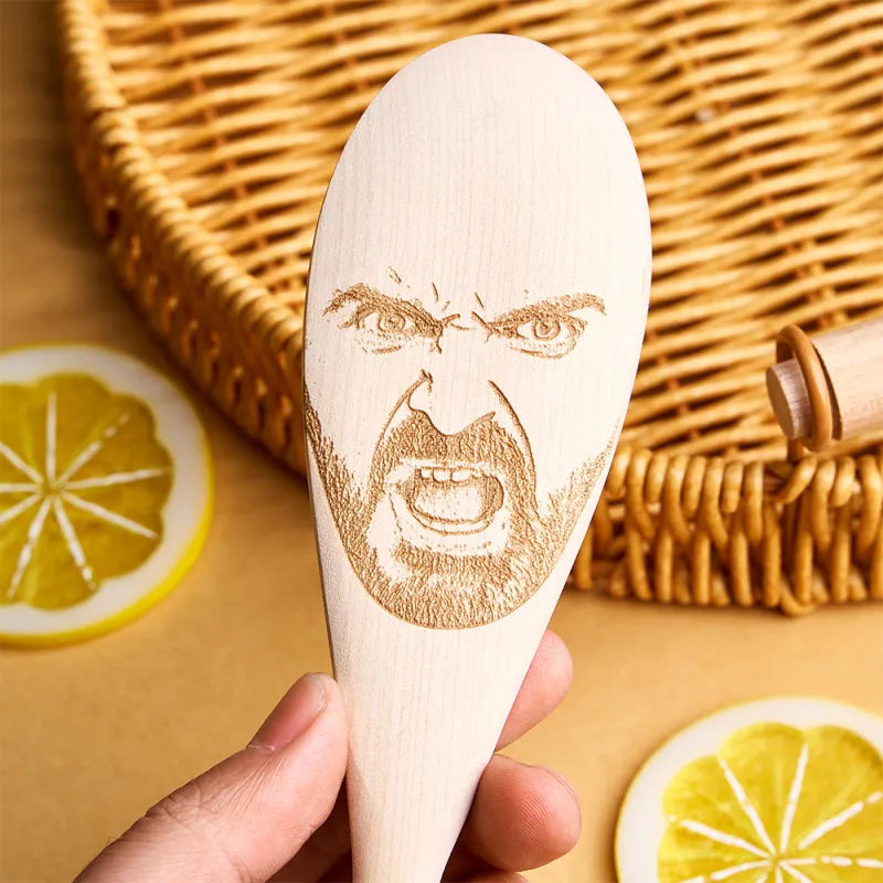 Custom Face Spoon Any Face (Facial Features) Engraved on a Spoon Novelty Gift