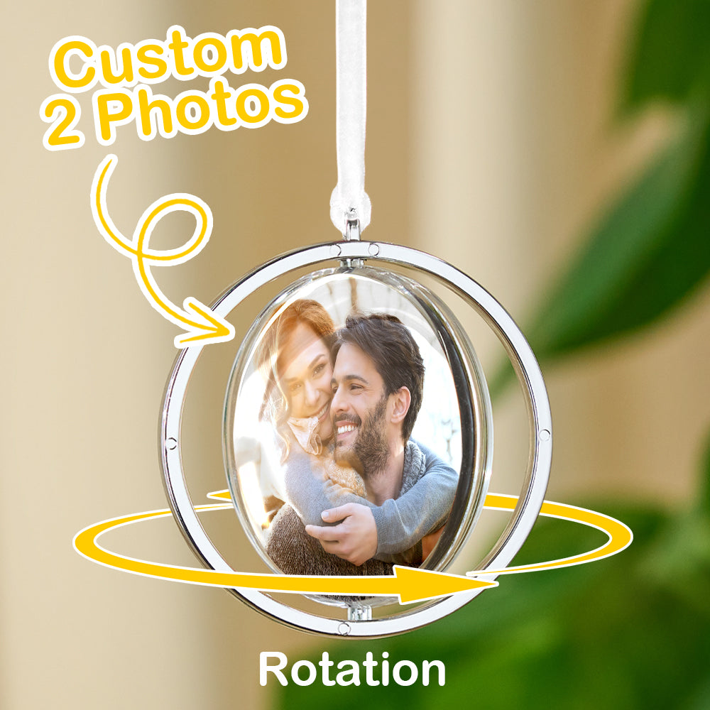 Personalised Photo Rotation Ornament Car Rearview Mirror Pendant Gift for Him