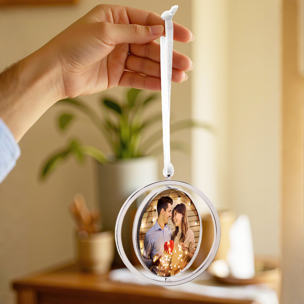Personalised Photo Rotation Ornament Car Rearview Mirror Pendant Gift for Him