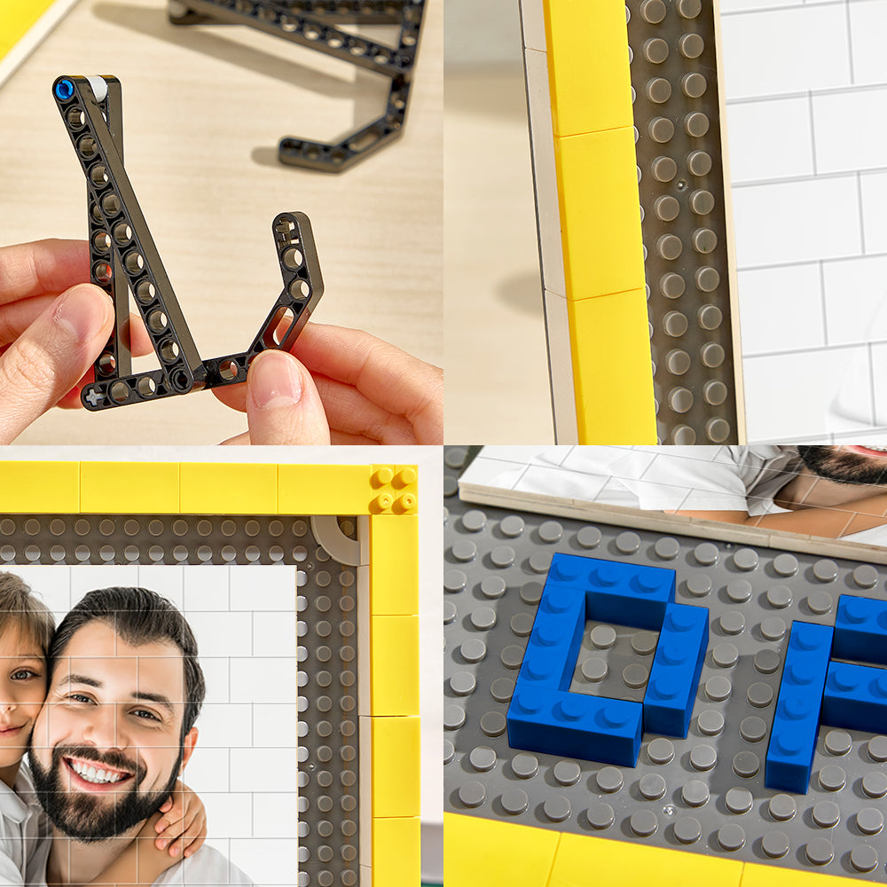 Personalised Photo Building Brick Puzzles Custom Dad Building Block Picture Frame Father's Day Gifts