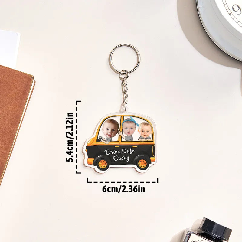 Personalised Drive Safe Keychain Custom Car Style Keyring Gifts for Dad