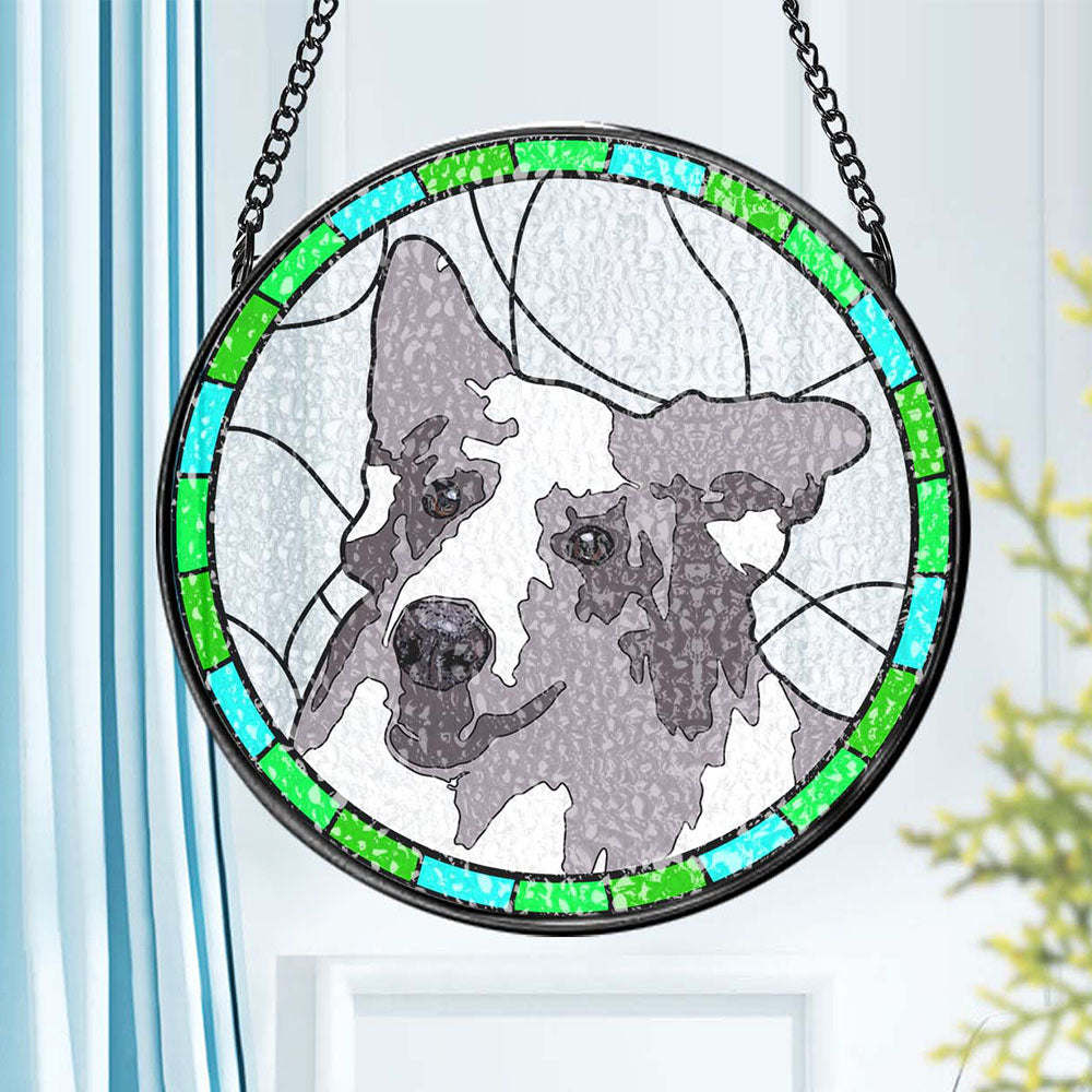 Personalised Pet Portrait Stained Glass Suncatcher Memorial Gift for Pet Lovers