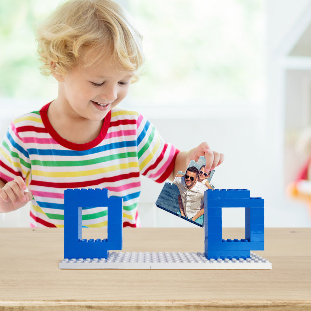 Personalised Dad Photo Building Brick Puzzles Photo Block Father's Day Gifts
