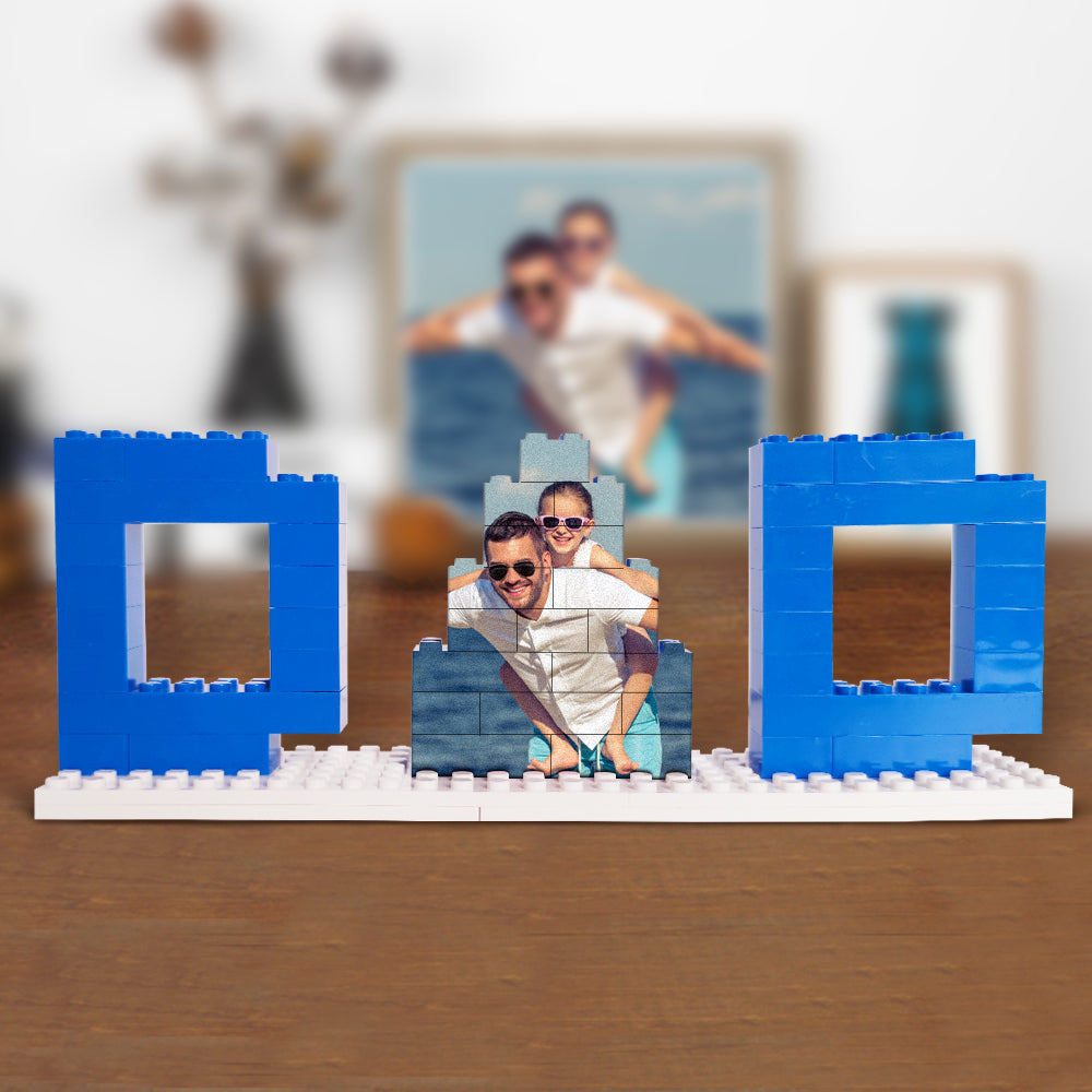 Personalised Dad Photo Building Brick Puzzles Photo Block Father's Day Gifts