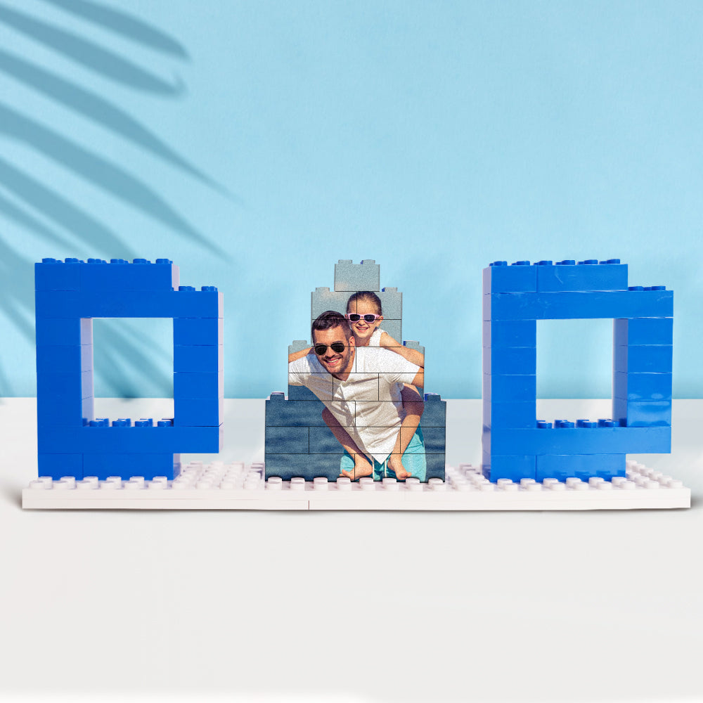 Personalised Dad Photo Building Brick Puzzles Photo Block Father's Day Gifts
