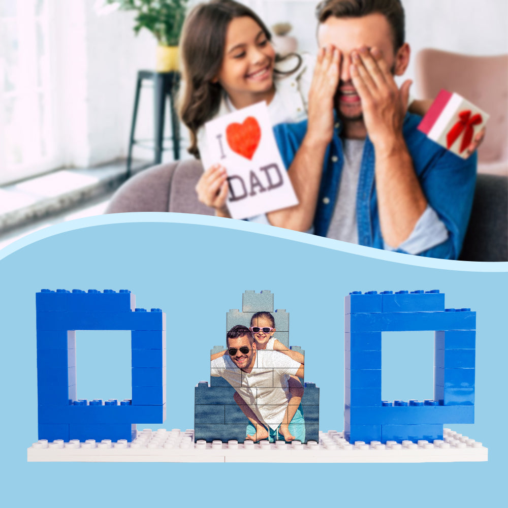 Personalised Dad Photo Building Brick Puzzles Photo Block Father's Day Gifts