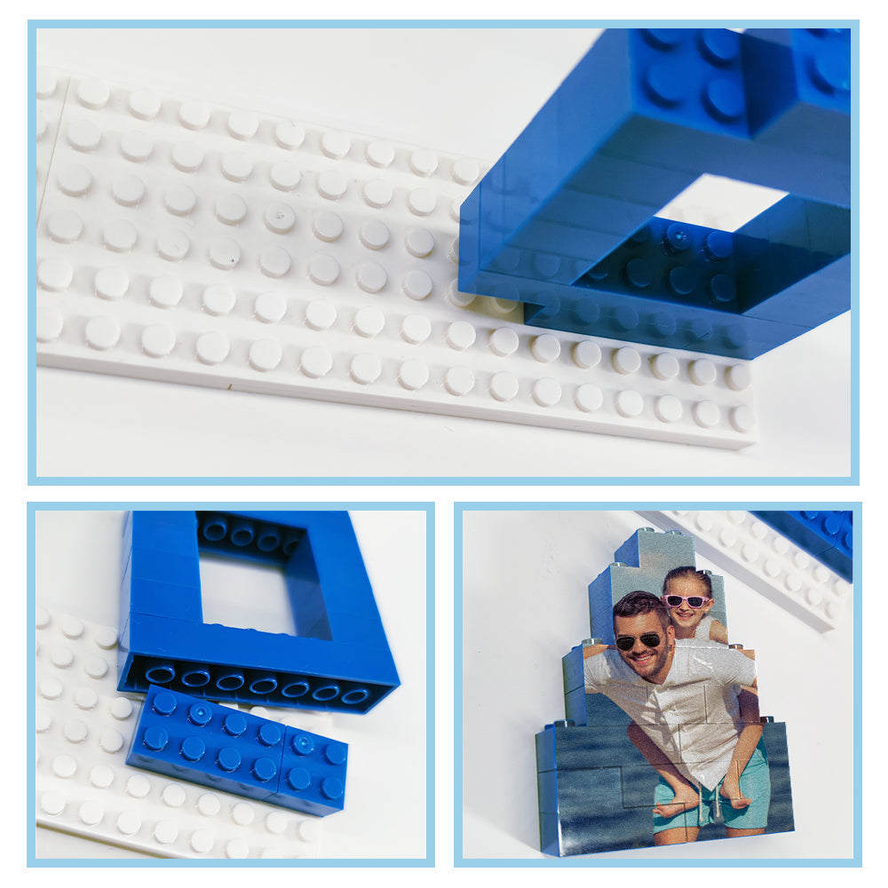 Personalised Dad Photo Building Brick Puzzles Photo Block Father's Day Gifts