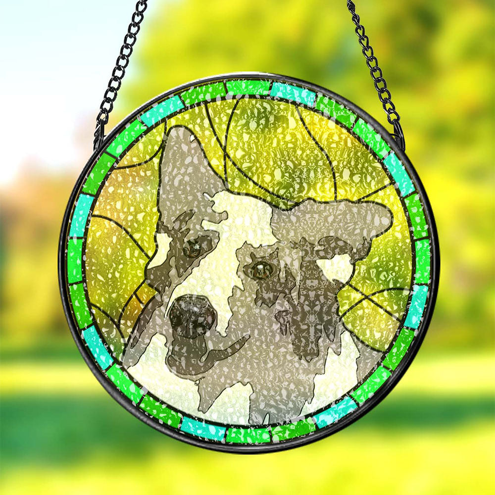 Personalised Pet Portrait Stained Glass Suncatcher Memorial Gift for Pet Lovers