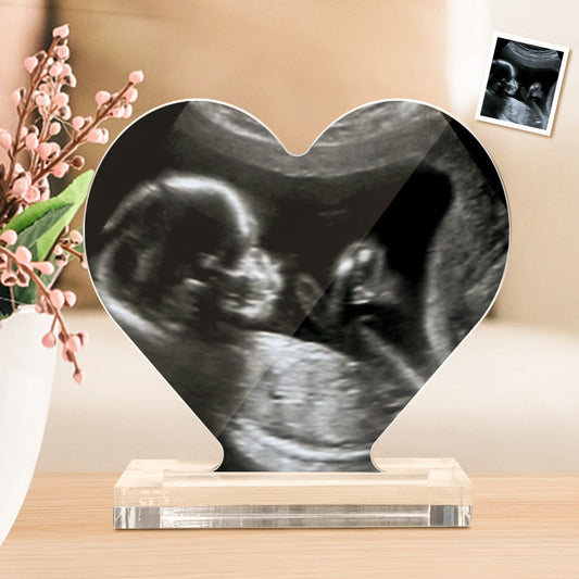 Custom Ultrasound Photo Heart Shaped Acrylic Plaque Gift