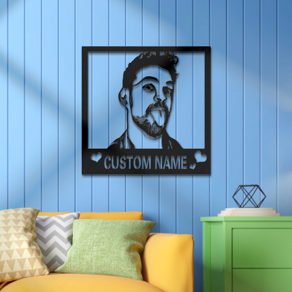 Custom Metal Sign LED Light Personalised Photo Sign Wall Art Home Decor Gift