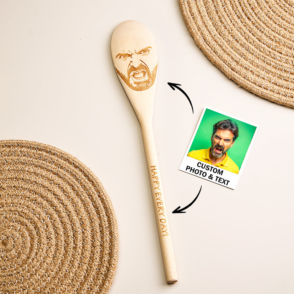 Custom Face Spoon Any Face (Facial Features) Engraved on a Spoon Novelty Gift