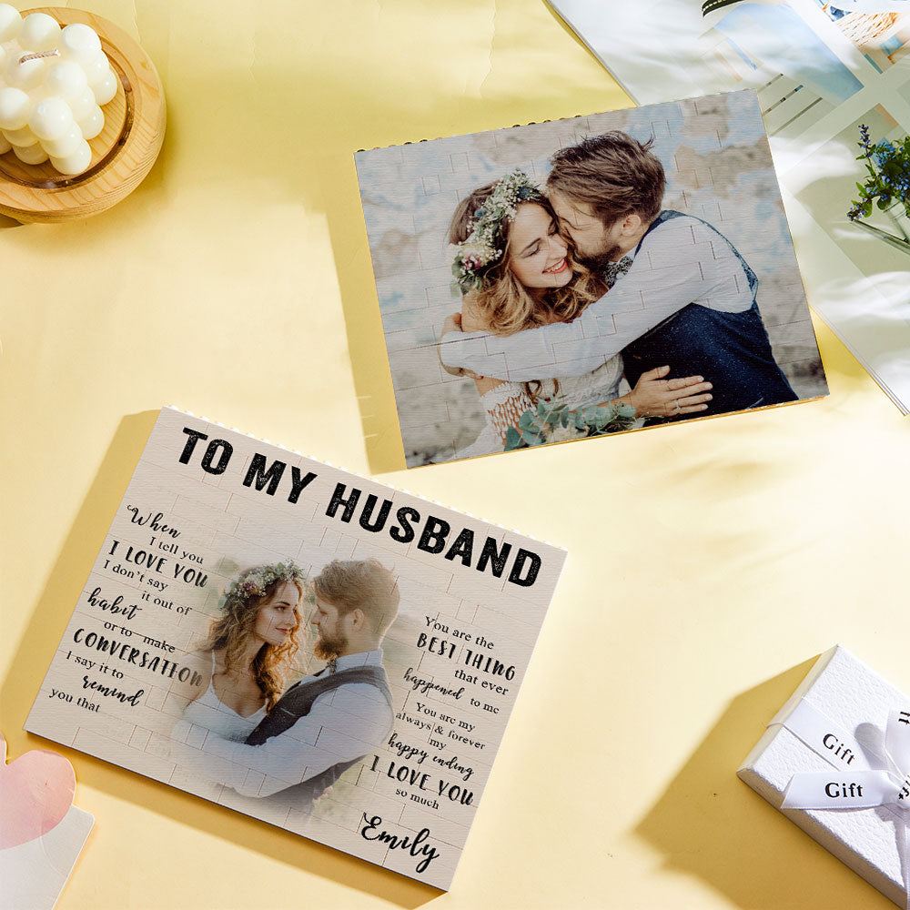 Custom Building Block Puzzle Personalized Photo Brick To My Husband