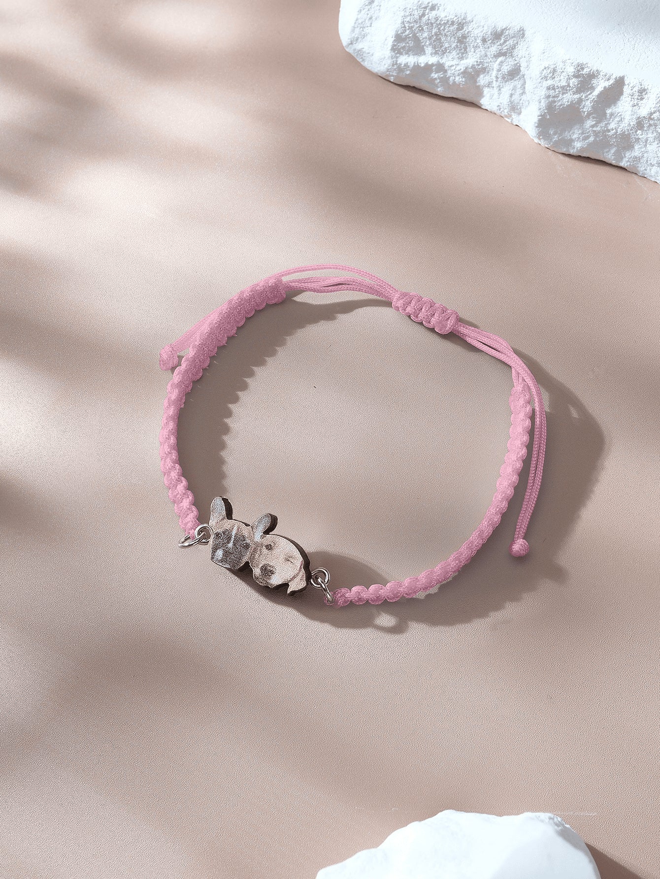 Personalised Pet Portrait Adjustable Braided Bracelet Birthday Gift for Pet Lover