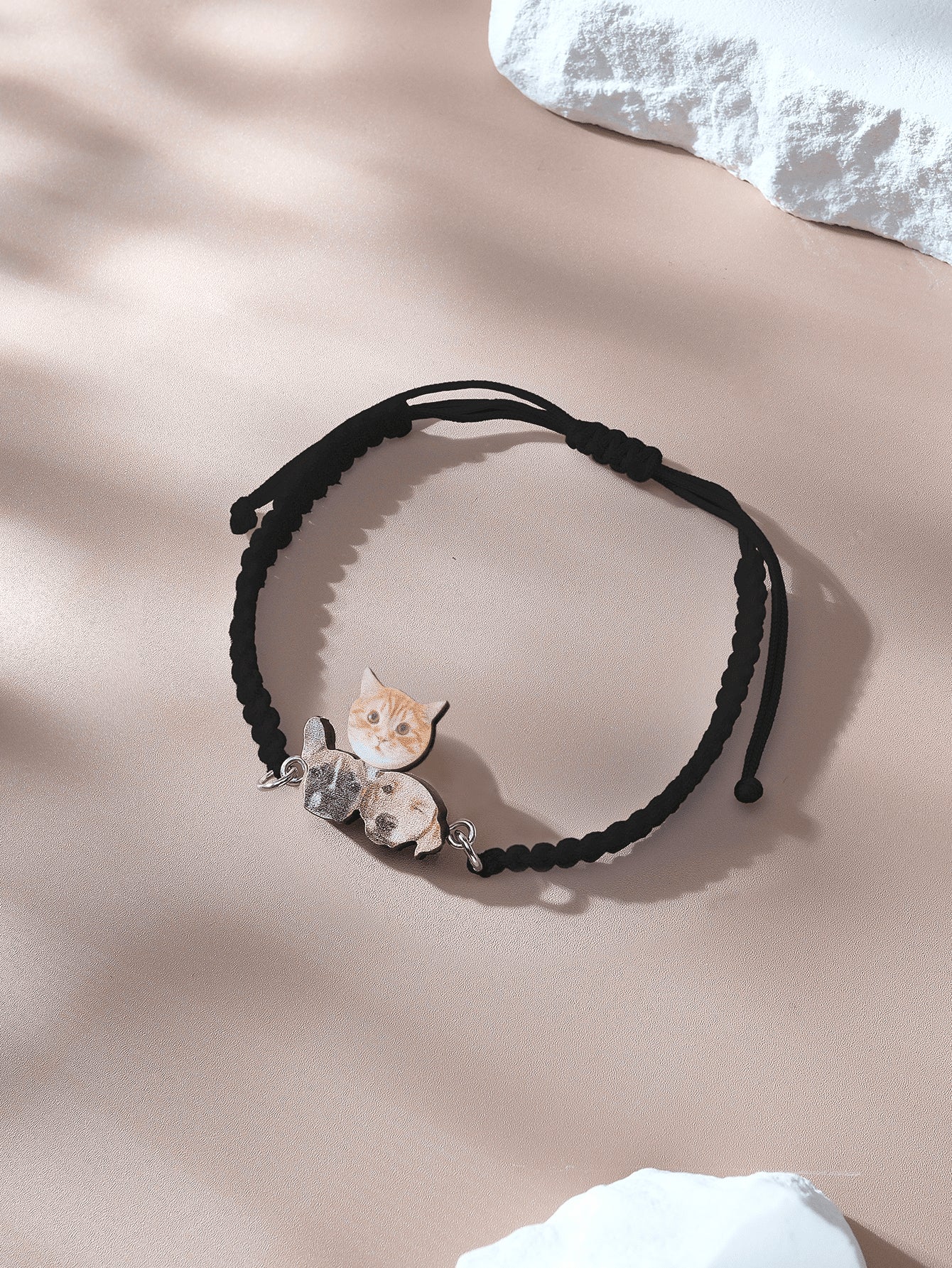 Personalised Pet Portrait Adjustable Braided Bracelet Birthday Gift for Pet Lover