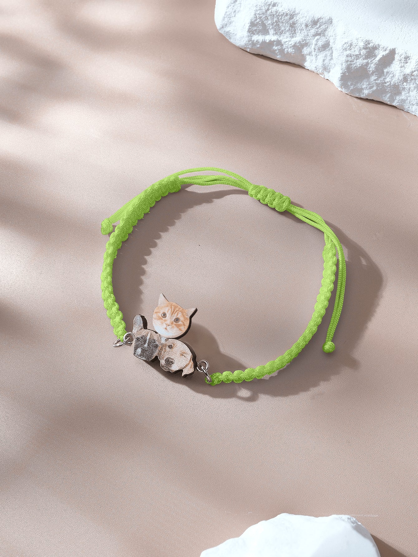 Personalised Pet Portrait Adjustable Braided Bracelet Birthday Gift for Pet Lover