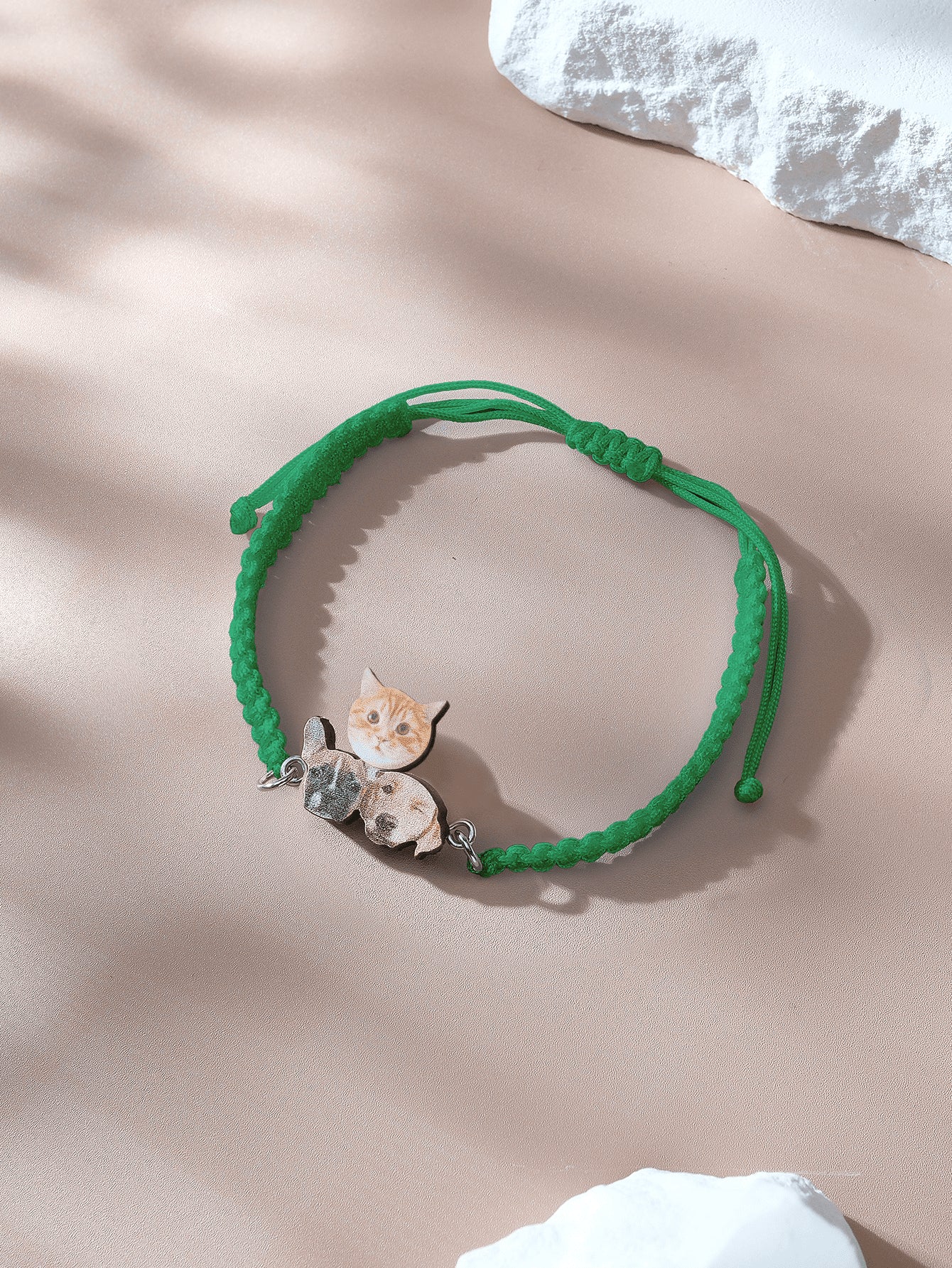 Personalised Pet Portrait Adjustable Braided Bracelet Birthday Gift for Pet Lover