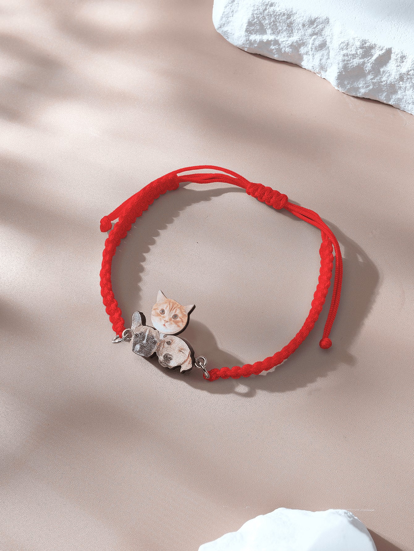 Personalised Pet Portrait Adjustable Braided Bracelet Birthday Gift for Pet Lover