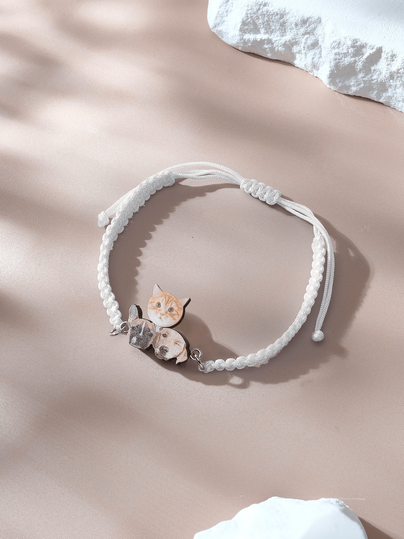 Personalised Pet Portrait Adjustable Braided Bracelet Birthday Gift for Pet Lover
