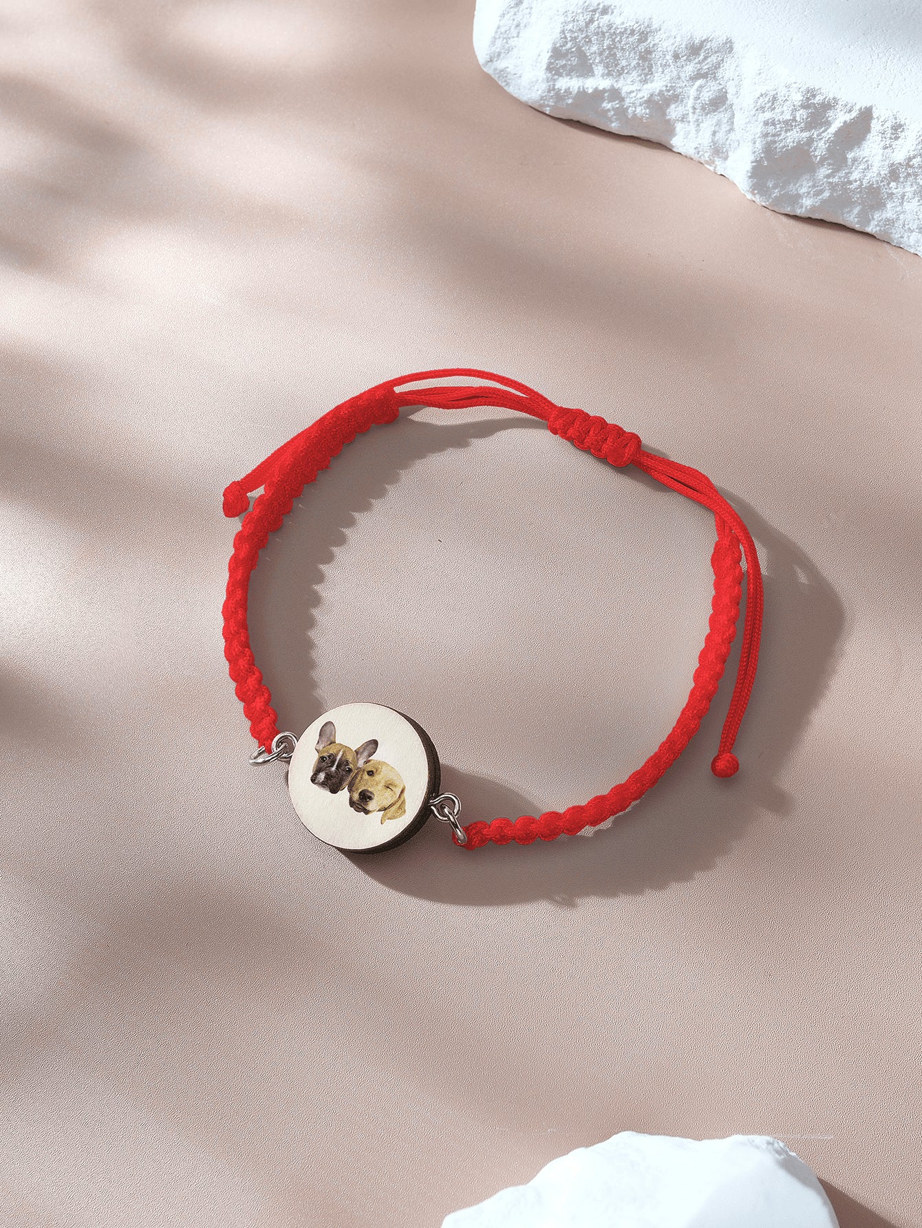Personalised Pet Portrait Adjustable Braided Bracelet Birthday Gift for Pet Lover