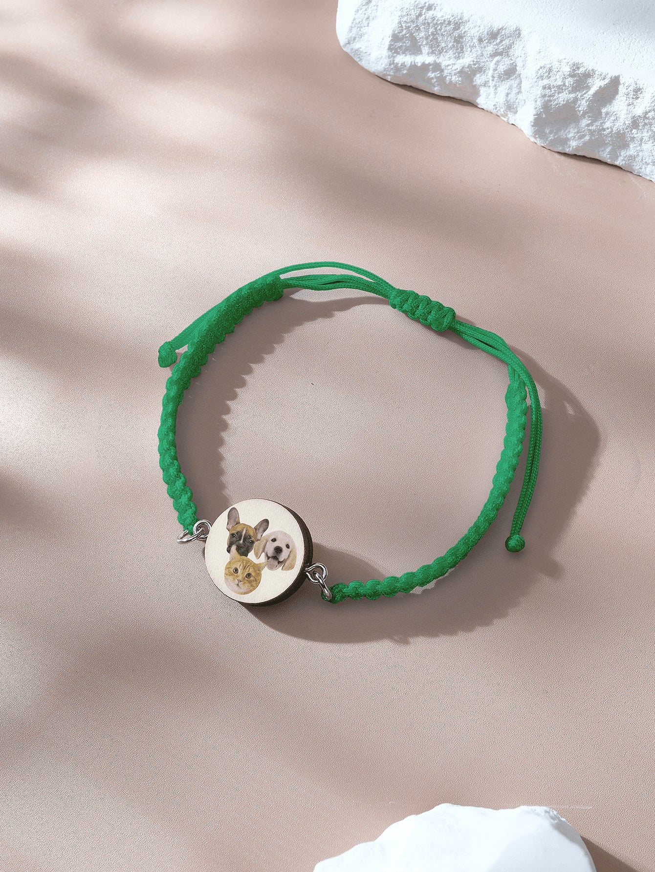 Personalised Pet Portrait Adjustable Braided Bracelet Birthday Gift for Pet Lover