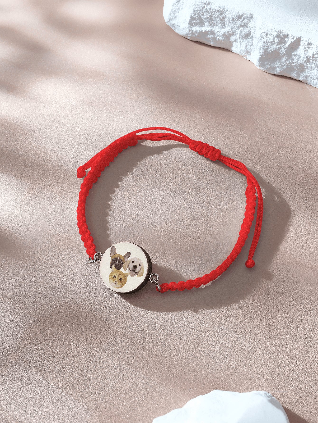 Personalised Pet Portrait Adjustable Braided Bracelet Birthday Gift for Pet Lover