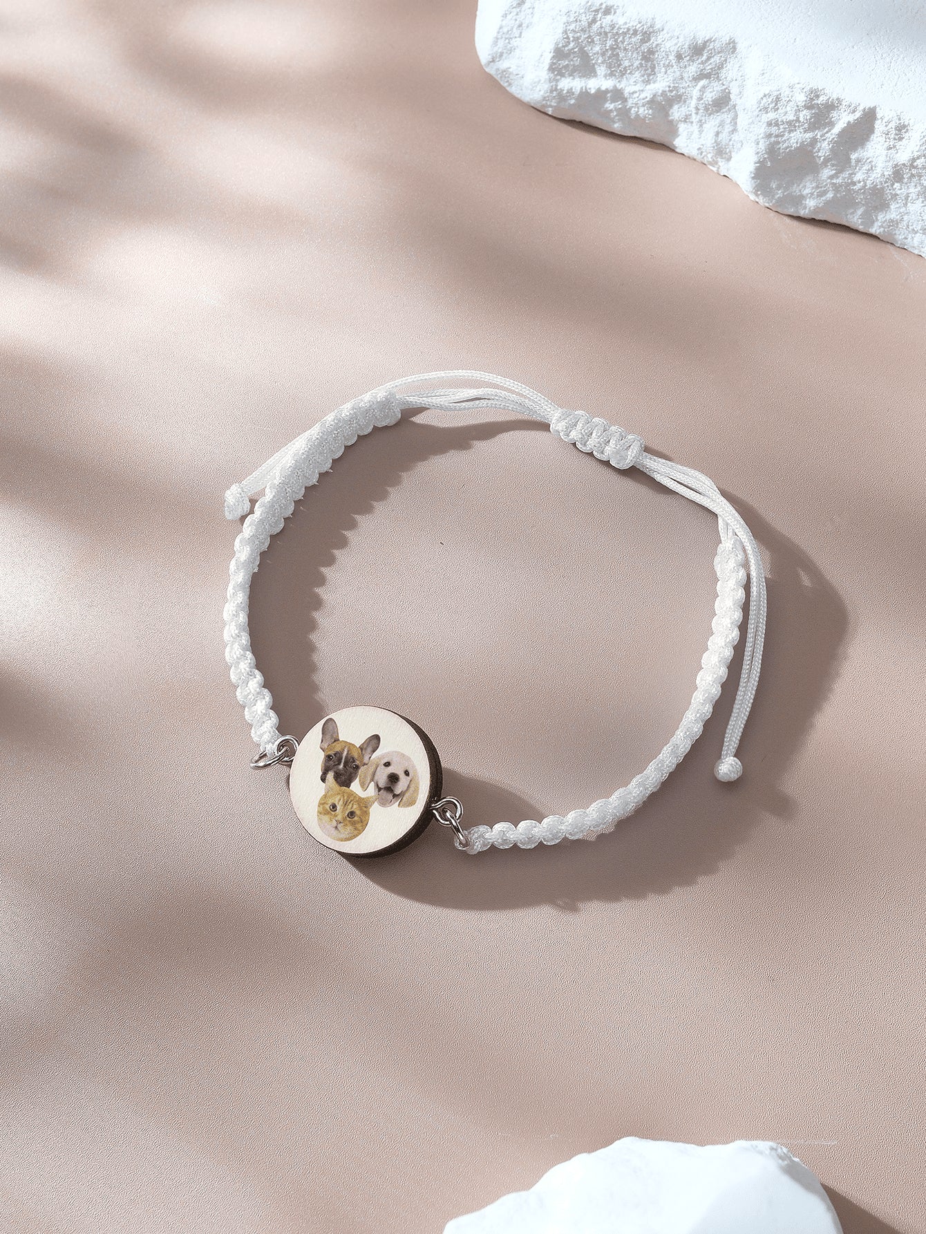 Personalised Pet Portrait Adjustable Braided Bracelet Birthday Gift for Pet Lover