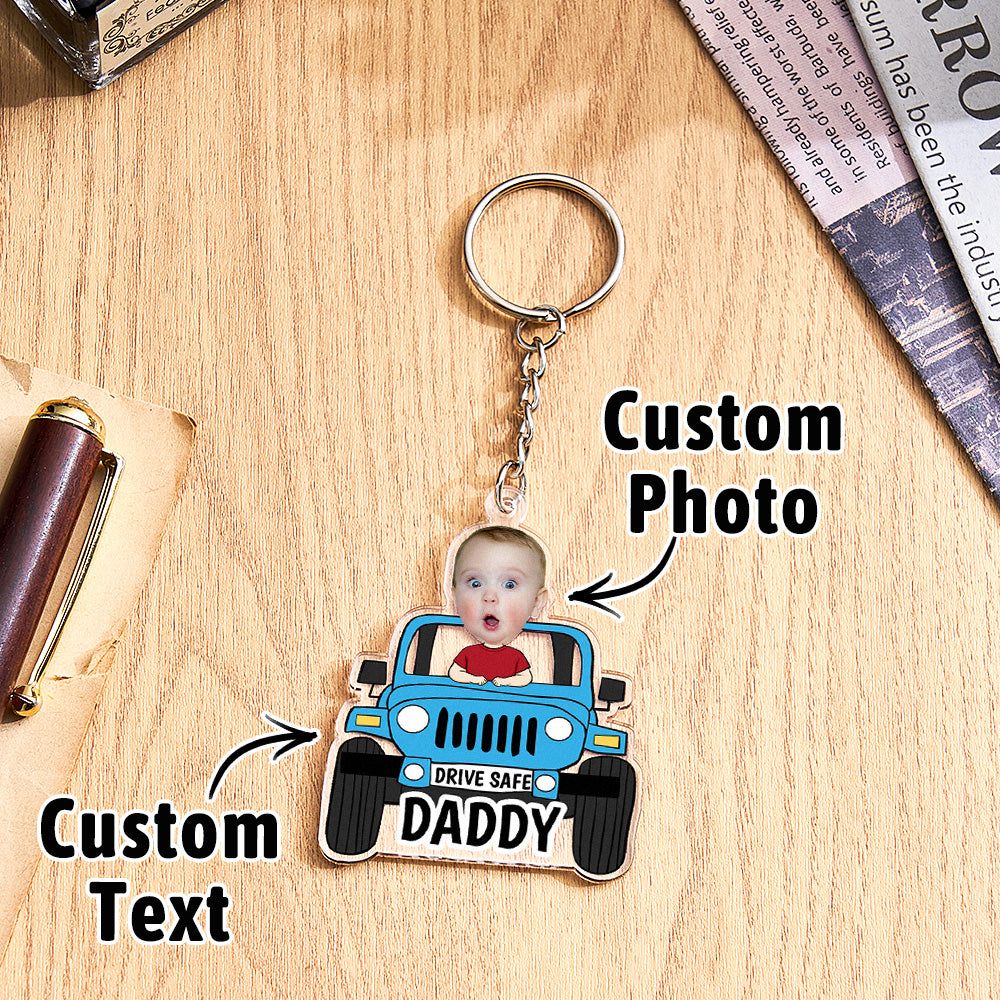 Personalised Drive Safe Keychain Custom Car Style Keyring Gifts for Dad