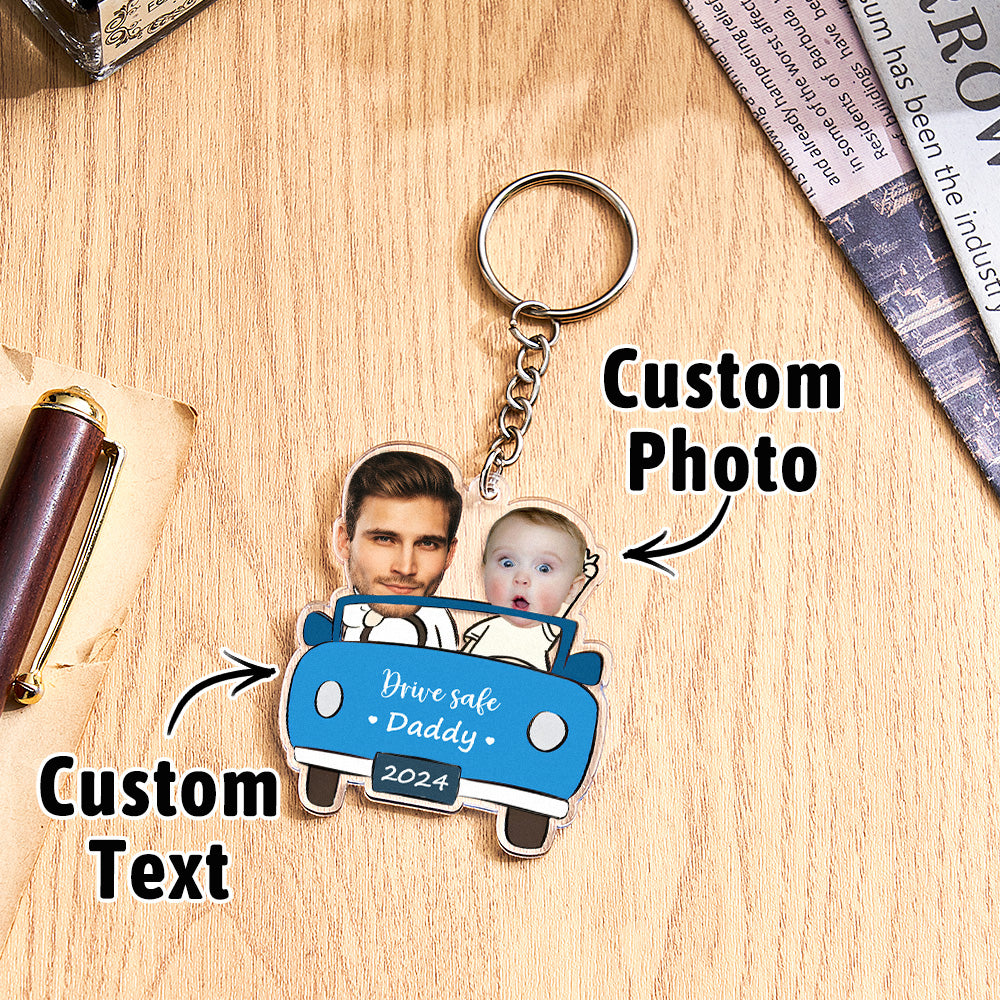 Personalised Drive Safe Keychain Custom Car Style Keyring Gifts for Dad