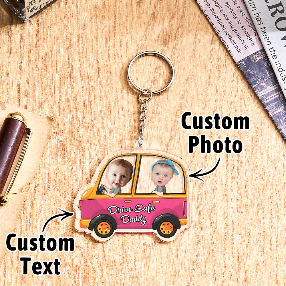 Personalised Drive Safe Keychain Custom Car Style Keyring Gifts for Dad