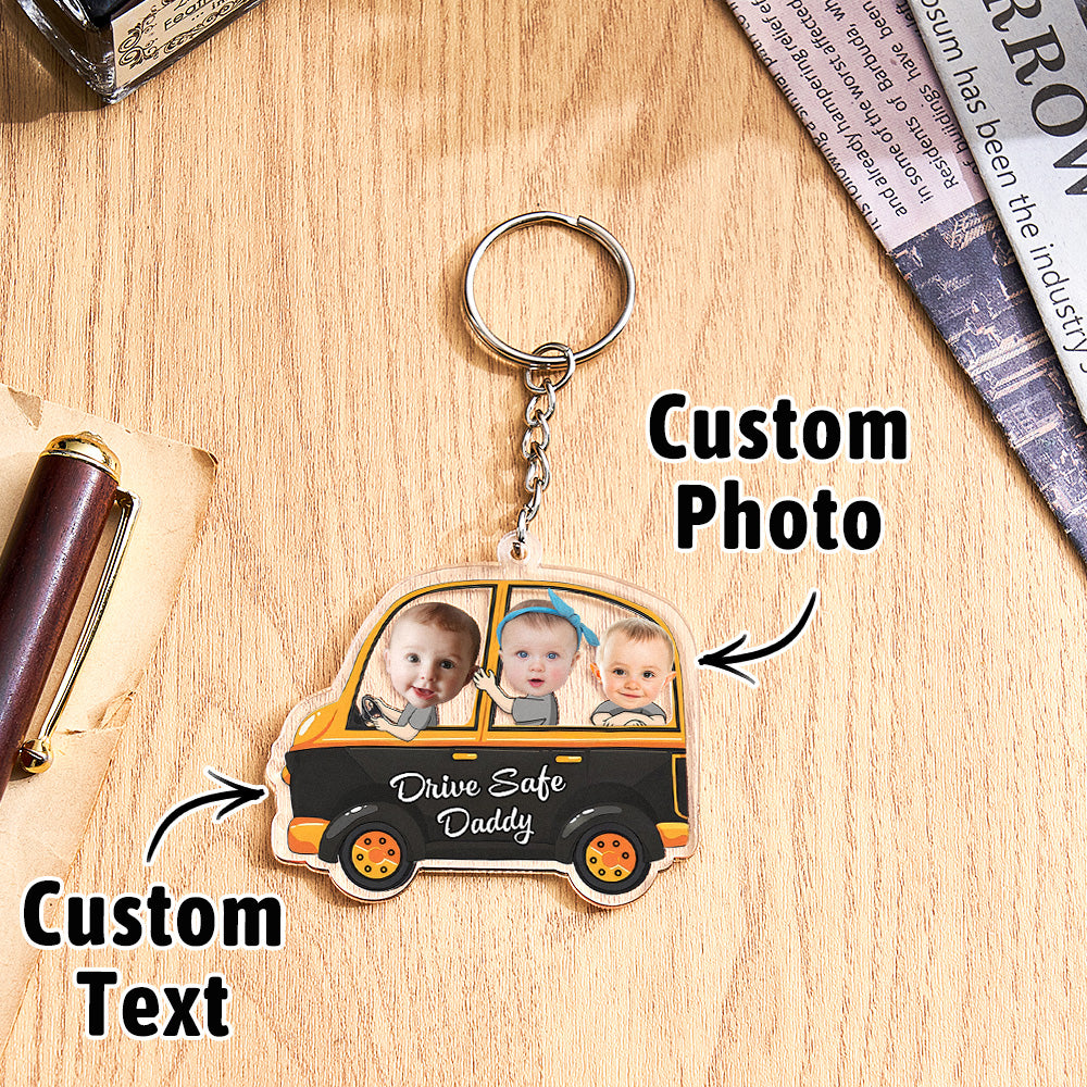 Personalised Drive Safe Keychain Custom Car Style Keyring Gifts for Dad