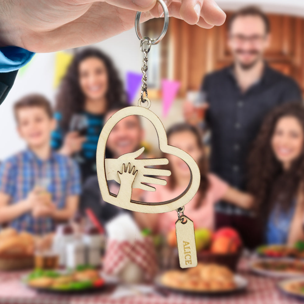Personalized Hands with Name tags Keychain/keyring Gift