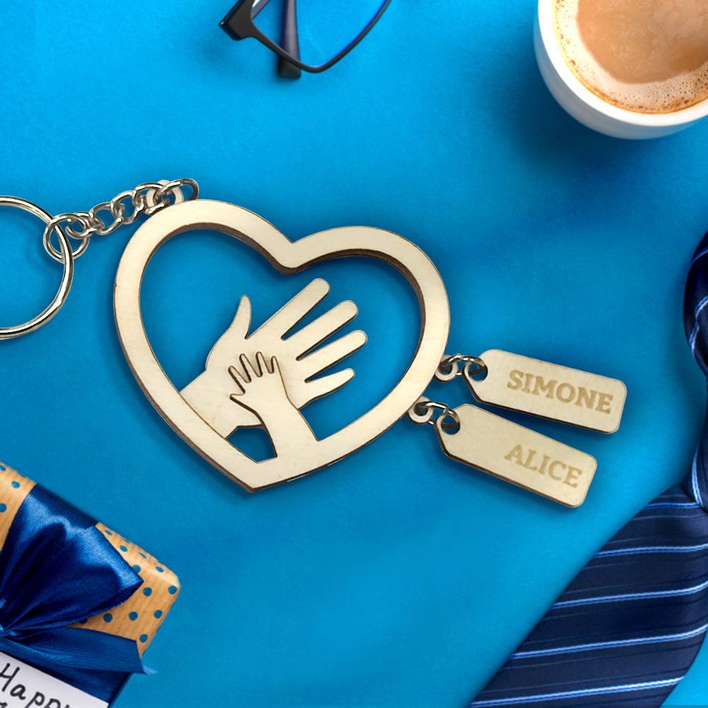 Personalized Hands with Name tags Keychain/keyring Gift