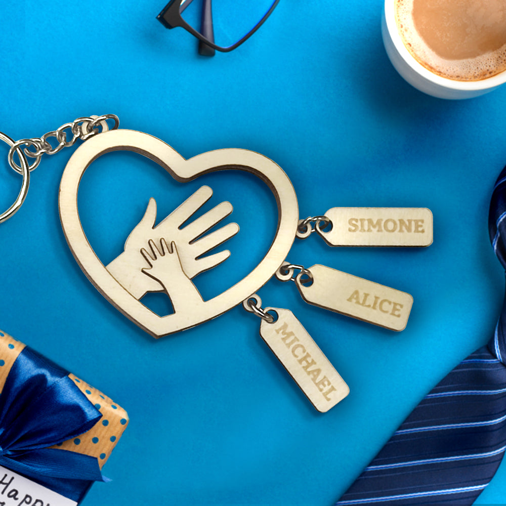 Personalized Hands with Name tags Keychain/keyring Gift