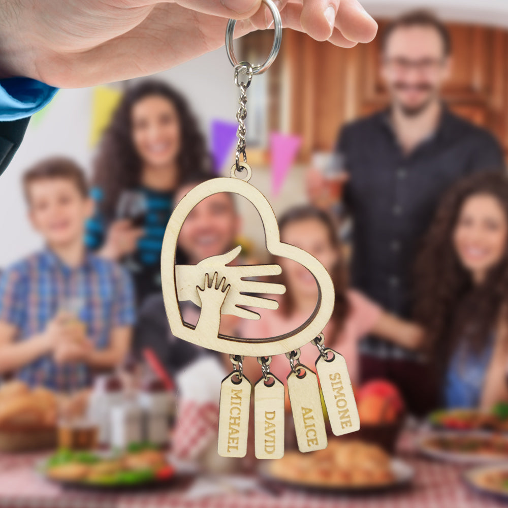 Personalized Hands with Name tags Keychain/keyring Gift