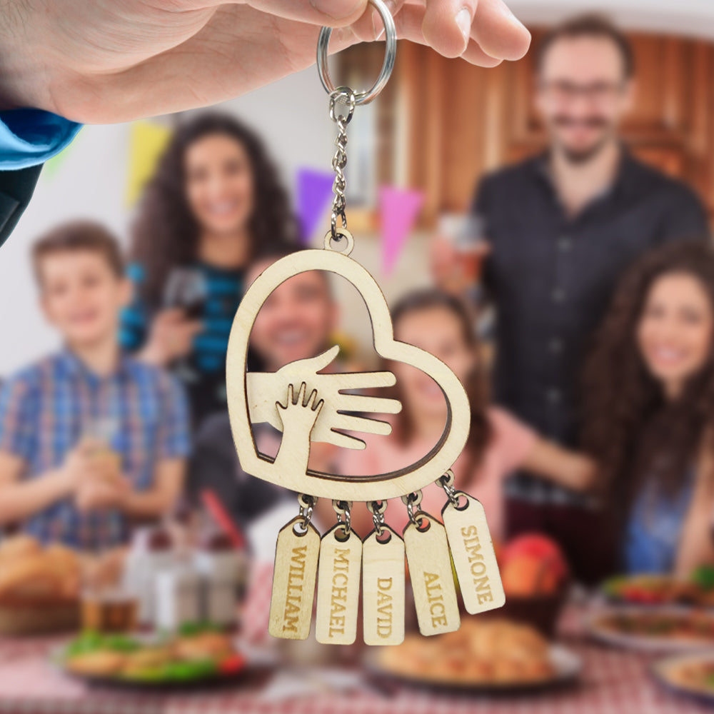 Personalized Hands with Name tags Keychain/keyring Gift