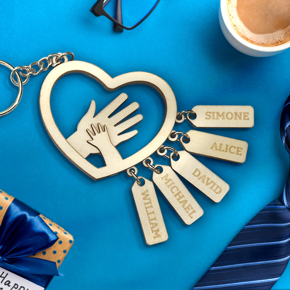 Personalized Hands with Name tags Keychain/keyring Gift