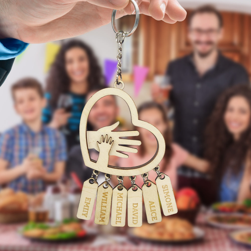 Personalized Hands with Name tags Keychain/keyring Gift