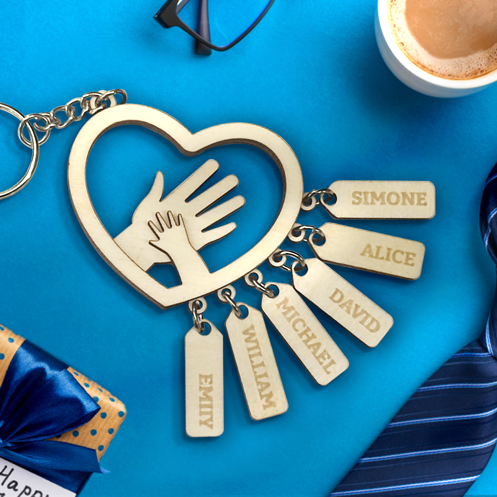 Personalized Hands with Name tags Keychain/keyring Gift