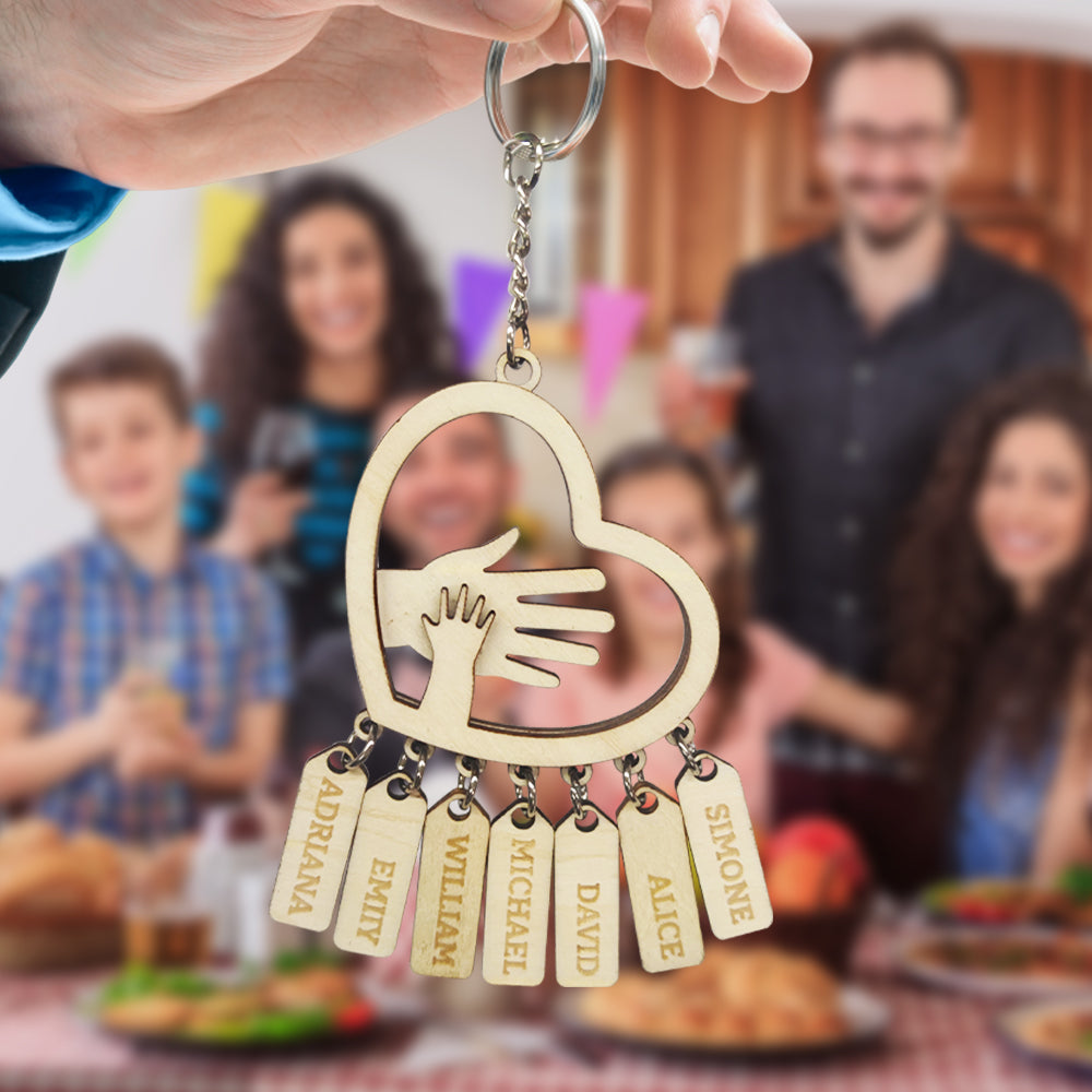 Personalized Hands with Name tags Keychain/keyring Gift