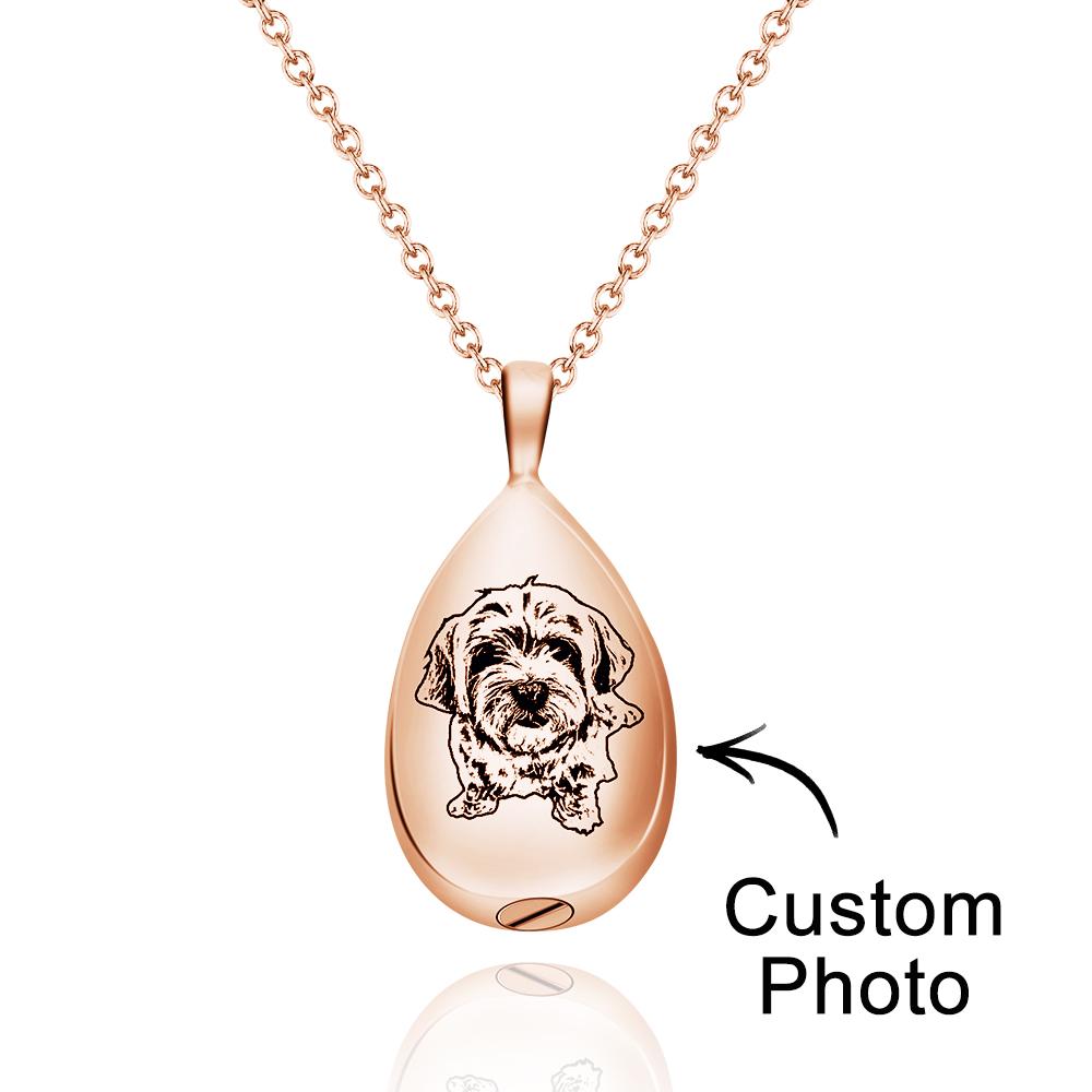 Custom Photo Necklace Shadow Carving Ashes Pendant